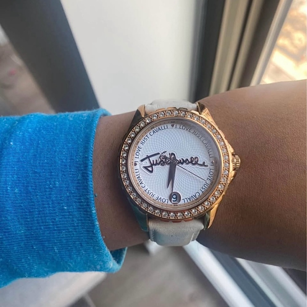 Just Cavalli Gold and White Smartwatch with Elegant Design